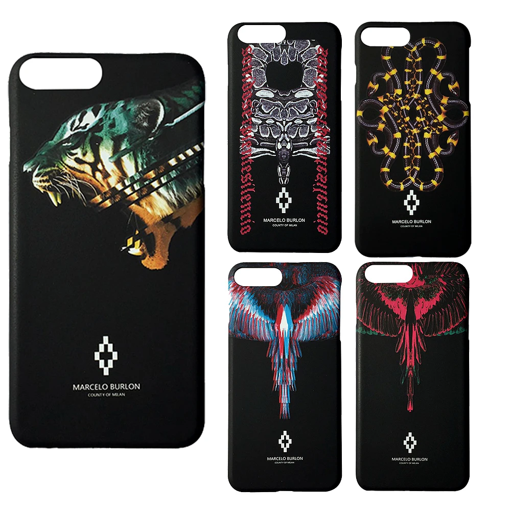 Marcelo Burlon Cover for iPhone SE 6 6S 7 7 Plus Case Marcelo Funda Hard PC Snake Wing for iPhone 7 Snake case Marcelo|cover for iphone|marcelo burlon covercover for iphone 5 -