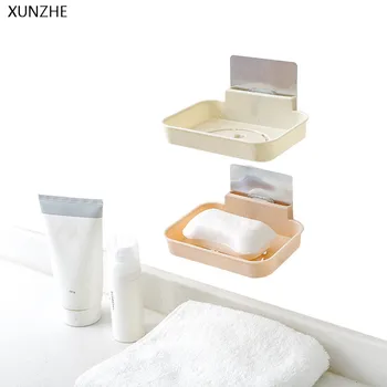 

XUNZHE New Creative Self-Adhesive Drainage Storage Rack Cute Smiling Face Soap Holder Sponge Frame Kitchen Bathroom Accessories