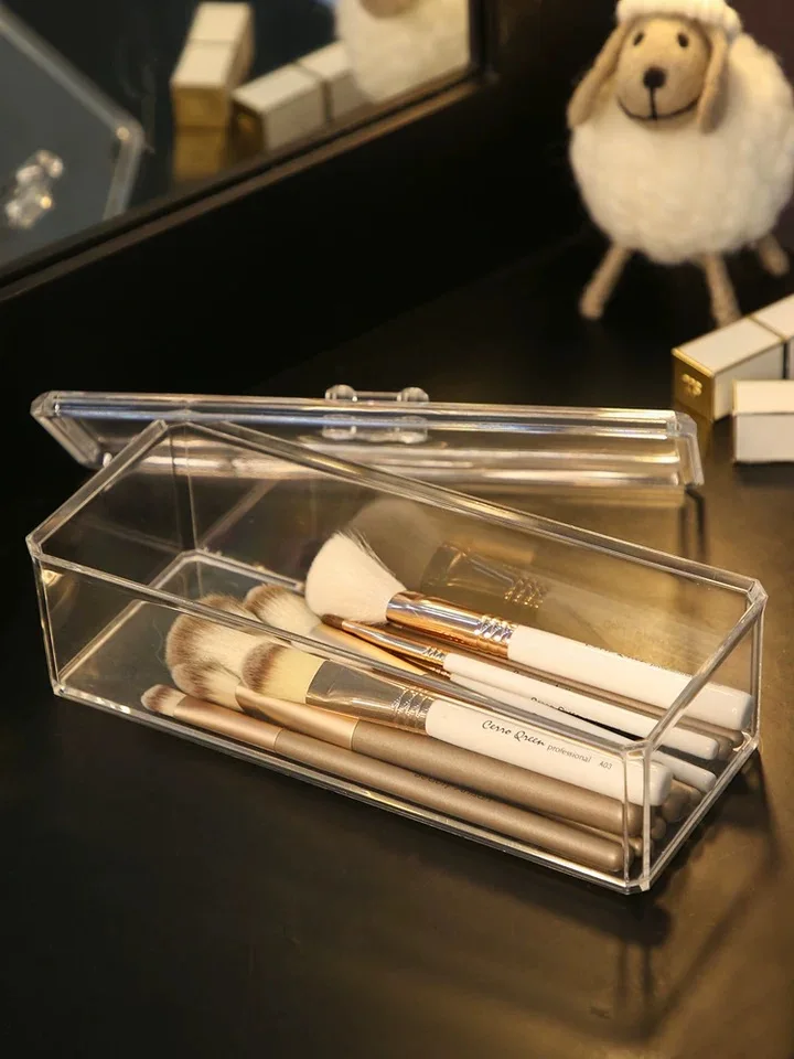 Makeup Cotton Organizer Acrylic Storage Box for Cotton Swab and Beauty Egg Cosmtic Plastic Makeup Storage