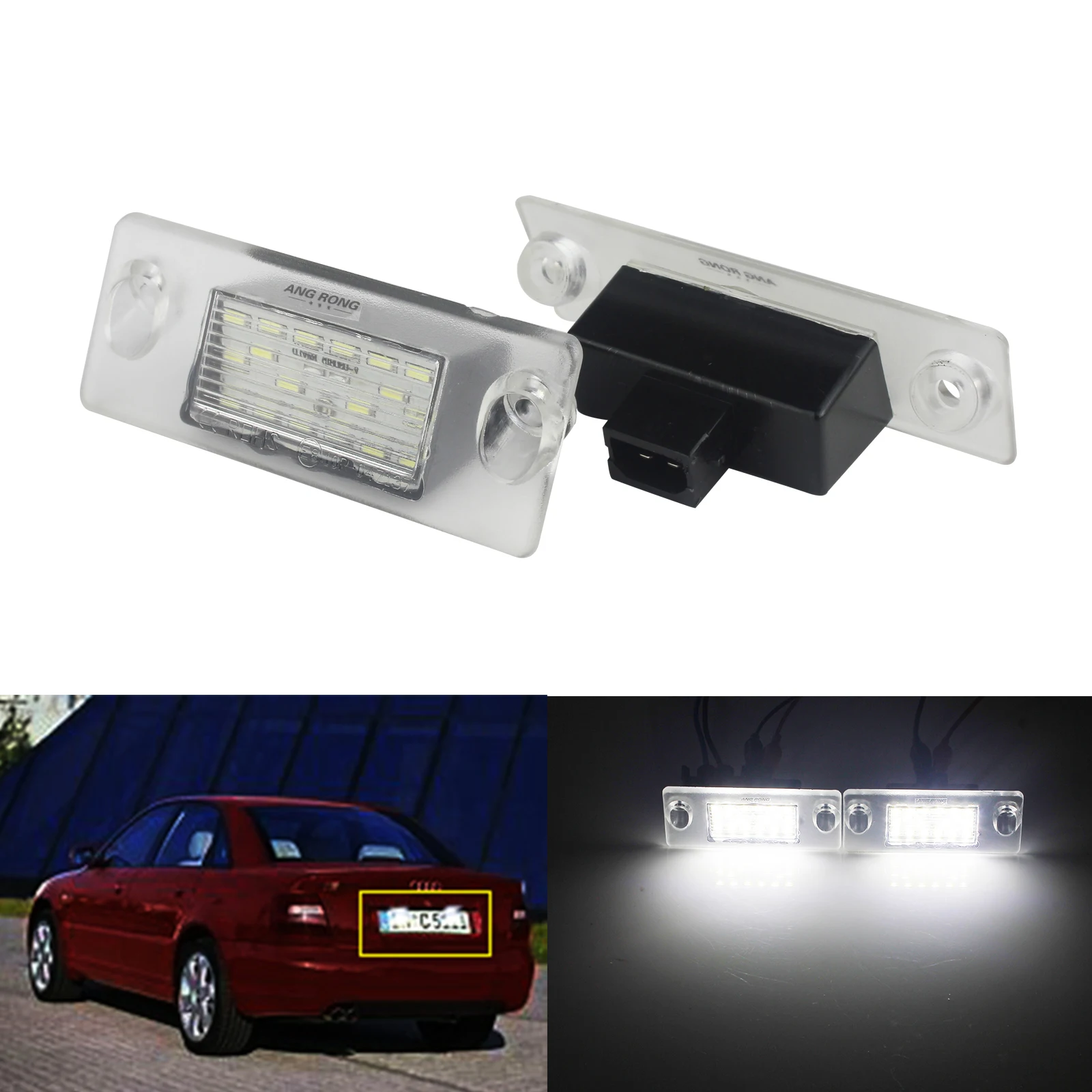 Auto Luces Matrícula Para A4 Para B5 Para Avant 1995-2001 Luz Matrícula LED Blanca Lámpara Matrícula 8D99430211 Luces Matrícula Coche