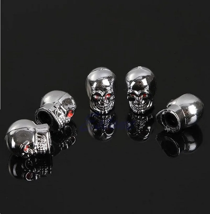 Motorcycle Valve Caps Motorcycle Styling 5Pc Skull Tire Tyre Wheel Car Auto Valves Caps Dust Stem Cover Motocycle Bicycle #1