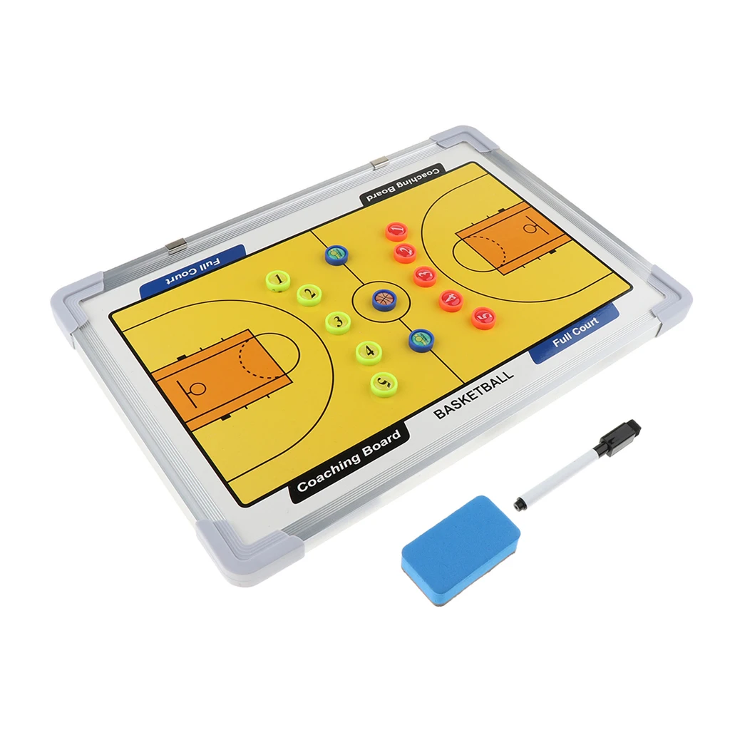 Basketball Coaching Marker Board Magnetic Tactics Strategy Training Clipboard with Wipe Marker Eraser and Magnets