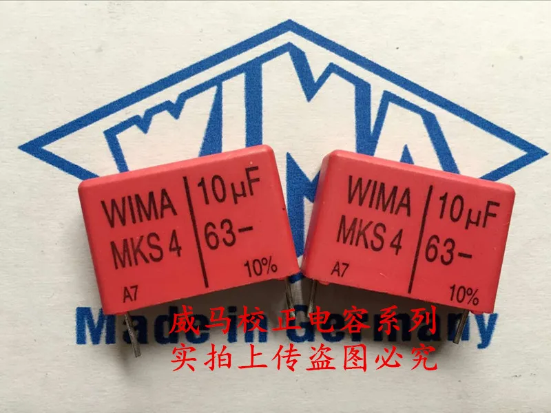 2020 hot sale 10pcs/20pcs German capacitor WIMA MKS4 63V 10UF 63V 106 P: 22.5mm spot Audio capacitor free shipping