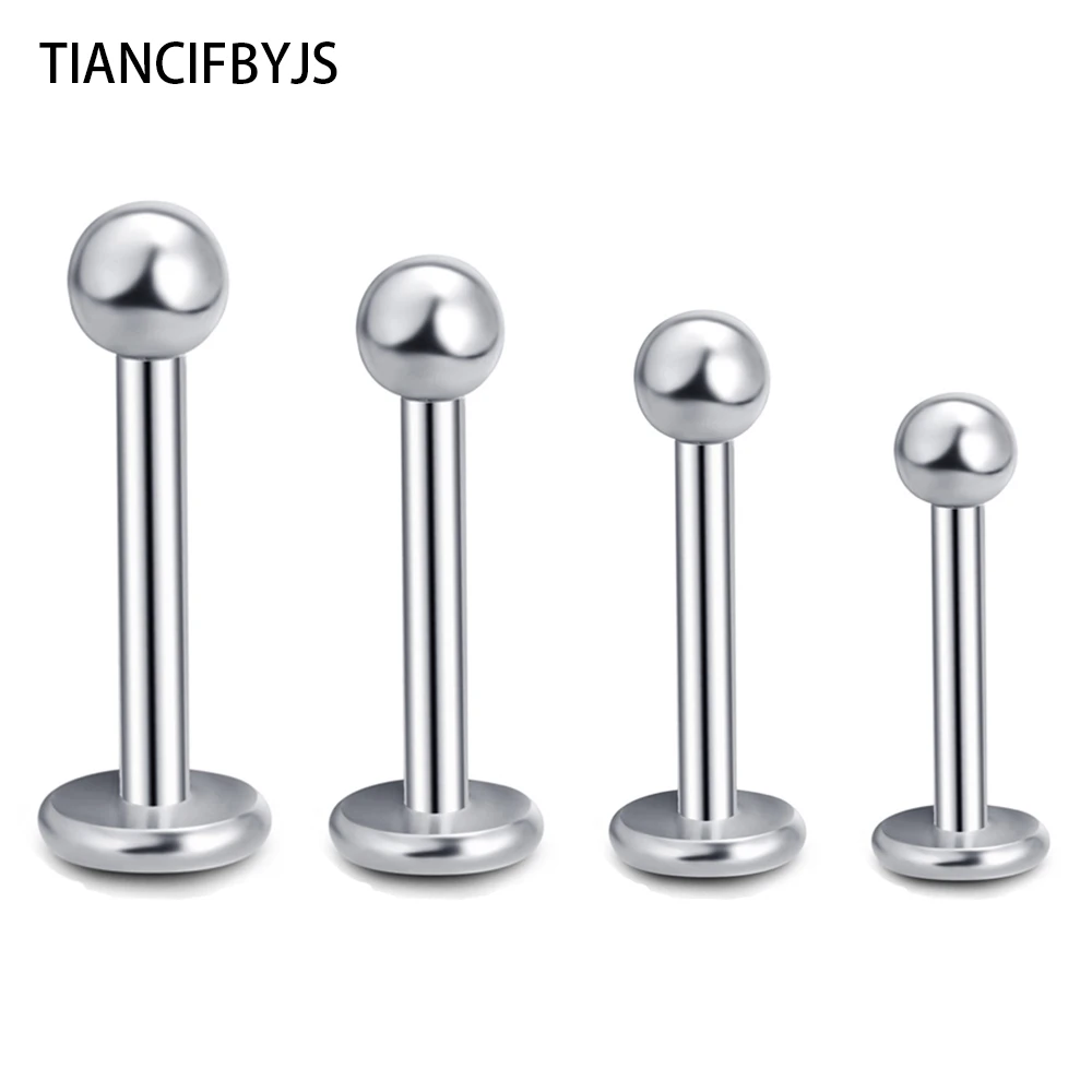 

TIANCIFBYJS Lip Ring 50pcs/lot Mix 6/8/10/12mm Stainless Steel Labret Ring Lip Bar Body Jewelry Piercing Tragus