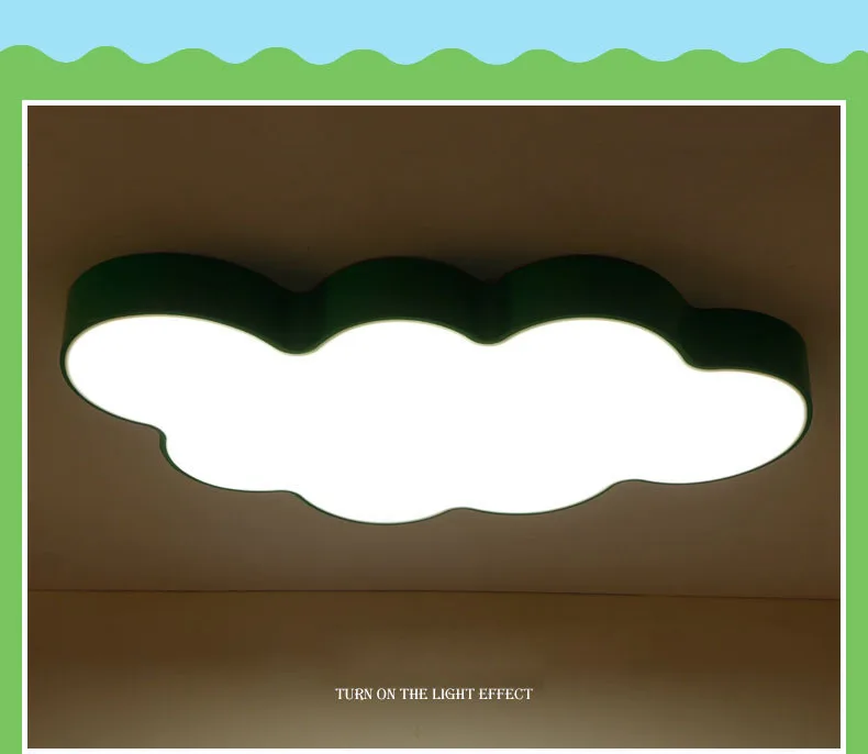 Мультяшный Сказочный светодиодный потолочный светильник с милыми облаками, дизайнерский цветной Железный акриловый светильник для детской комнаты, Светильники для детского сада
