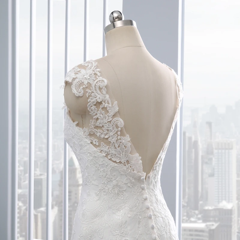 Miaoduo свадебное платье es элегантное, с открытой спиной, с аппликацией кружевного жемчуга vestido de noiva Настоящее Белое платье невесты русалка свадебное платье