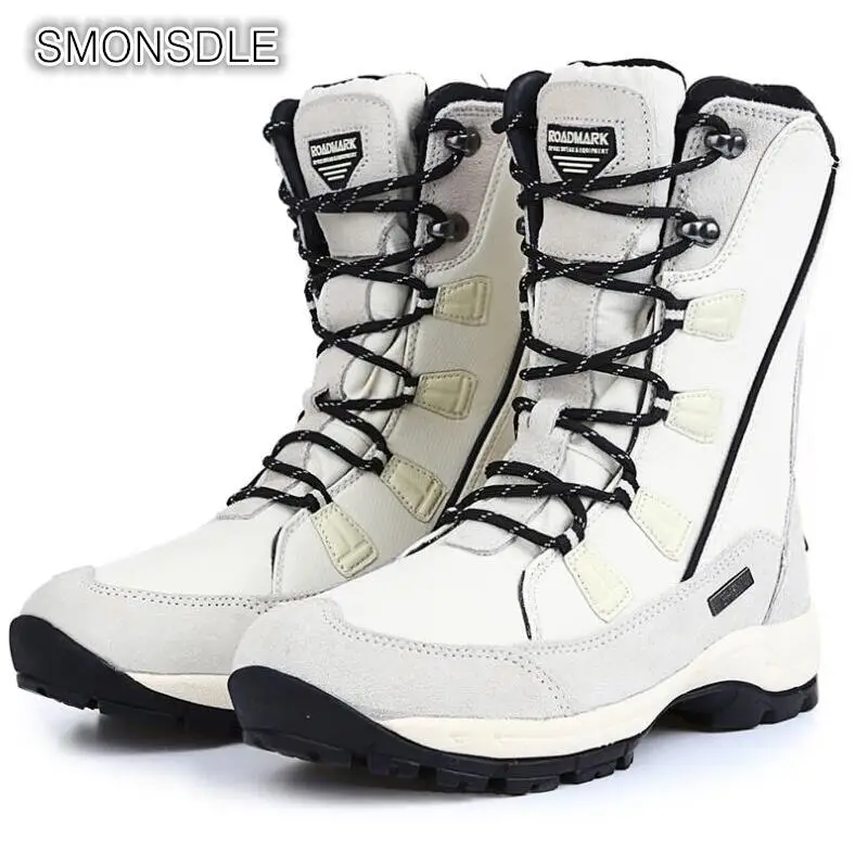 

SMONSDLE Snow boots female 2019 new winter plus velvet warm outdoor ski boots in the tube waterproof non-slip warm cotton boots