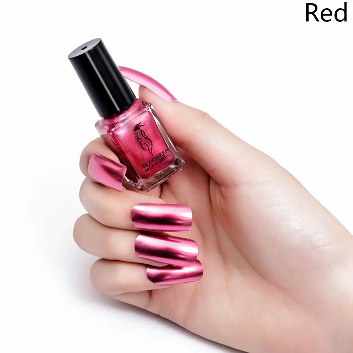 1 шт лак для ногтей металлик волшебный зеркальный эффект стойкий лак для ногтей Золотой Серебряный Хром Набор для ногтей - Цвет: red