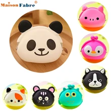 High quality Mini Purse Soft Surface Fastener Female Cartoon Silicone Coin Bag