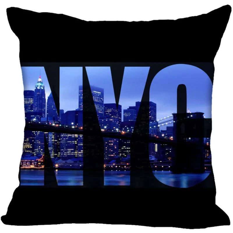 Пользовательские наволочки для подушек в Нью-Йоркском стиле, квадратная наволочка в стиле Бруклин-мост, Наволочка на Рождество, Наволочка на молнии, 40*40 см, 45*45 см(с одной стороны - Цвет: Pillowcase 18