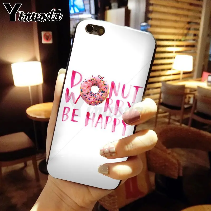 Yinuoda i love you donuts Customer черный силиконовый мягкий чехол для телефона iphone 8 7 6 S Plus 5 5S SE XR X XS MAX Coque Shell