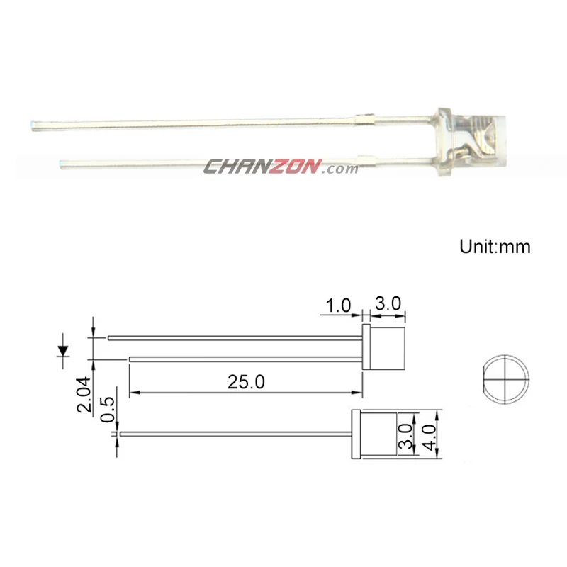 CHANZON 100 шт. прозрачный 3 мм УФ фиолетовый плоский Ультрафиолетовый 395nm-400nm 3 мм светодиодный светильник-излучающий диод 20mA 3V DIP DIY PCB