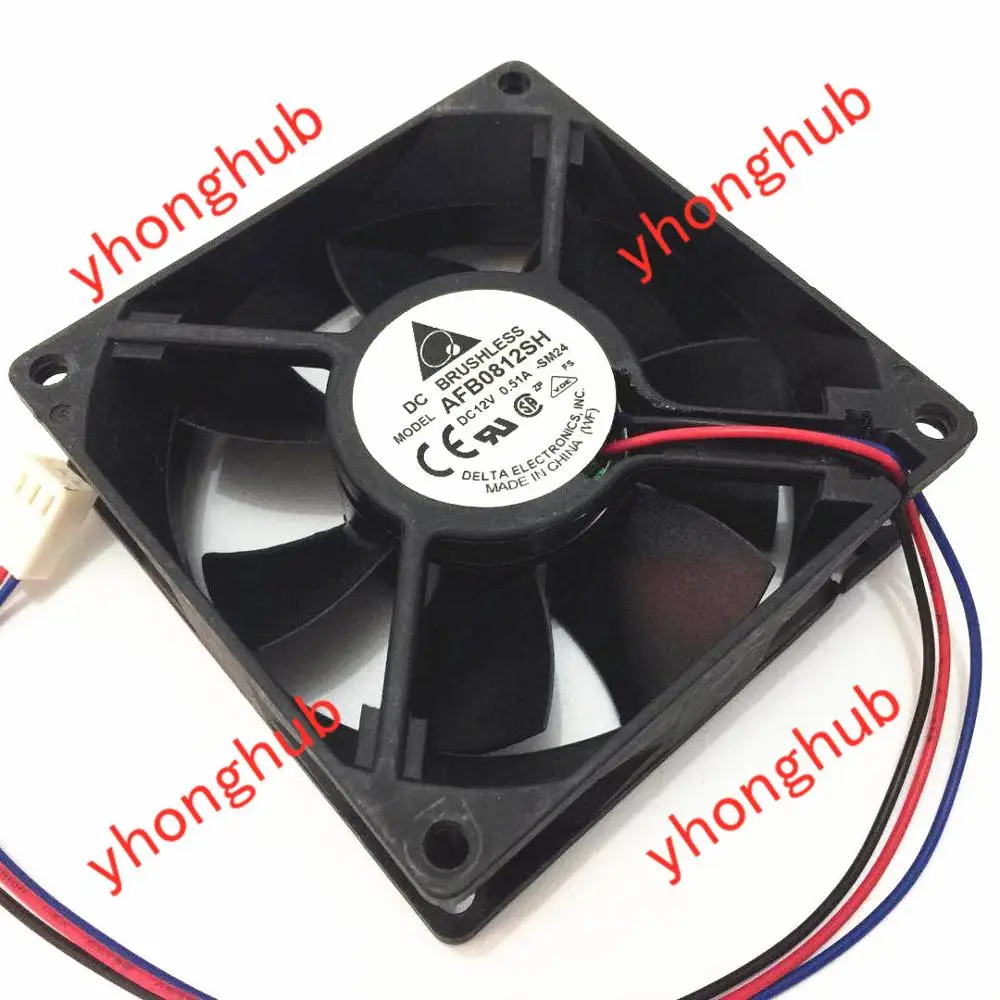 3 проводной охлаждающий вентилятор для сервера Delta Electronics AFB0812SH SM24 постоянный ток