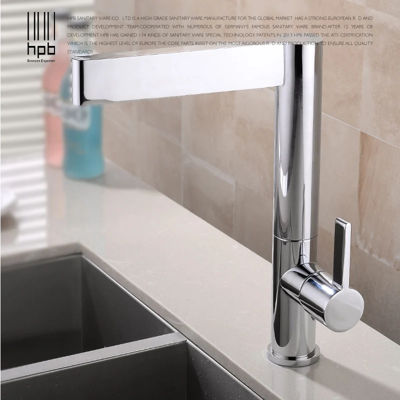HPB Brass Kitchen Faucets Sink Mixer Tap Single Handle Single Hole Hot And Cold Water Deck Mounted Contemporary Style HP4016 HPB Brass Kitchen Faucets Sink Mixer Tap Single Handle Single Hole Hot And Cold Water Deck Mounted Contemporary Style HP4016