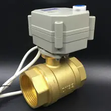 DC5V 2/3/5/7 провода 2-полосная DN32 моторизованный шаровой клапан BSP 11/4 ''электрический клапан с ручным управлением TF32-B2-B