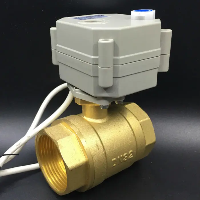 

DC5V 2/3/5/7 Wires 2-Way DN32 Motorized Ball Valve BSP 11/4'' Electric Valve With Manual Override TF32-B2-B