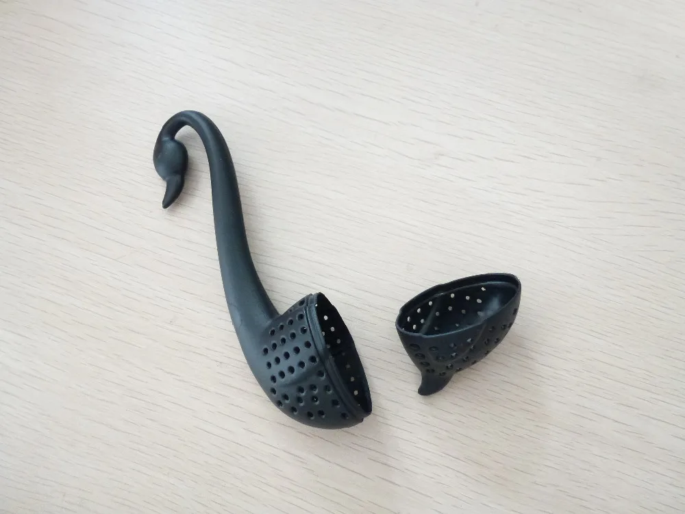 Free shipping 1PCS BLACK Tea filter Strainer Swan filter spoon sifter HIGH QUALITY Loose Leaf Strainer Bag Mug Friends Applied