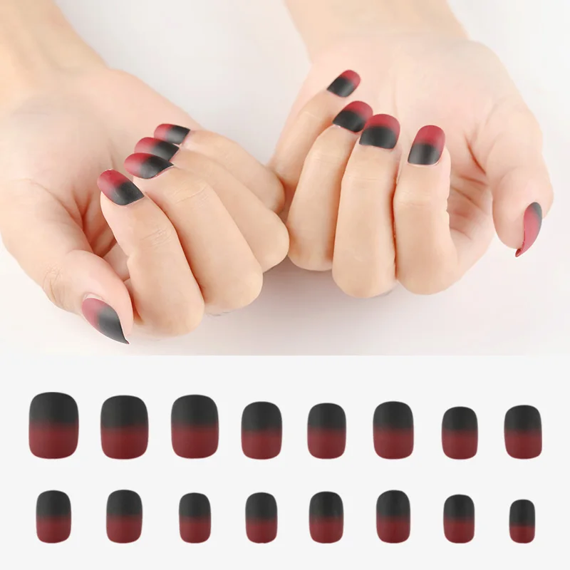 

ROSALIND 1Set Fake Nails Press on Nail Artificial Gel Tips with Glue Sticker Art French Nail Art Manicure Tips