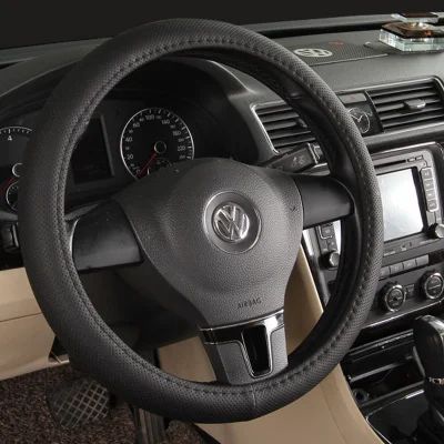 

Free shipping 1pcs Black Gray Beige PU leather Car Steering Wheel Cover for KIA,k2 k3 k5 HYUNDAI, TOYOTA, VW HONDA, RIO; LADA
