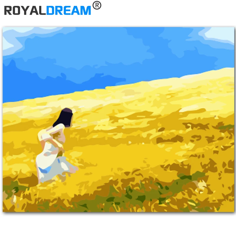 Картина ROYALDREAM пшеничное поле DIY по номерам полотно ручной работы Рисунок