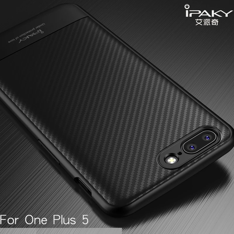 iPaky Brand For One Plus 5 Case Carbon Fiber Back Cover best case Phone Cases |