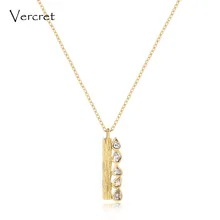 Vercret delicate 18k gold diamond necklace with 925 sterling silver chain necklace handmade women’s jewelry gift sp