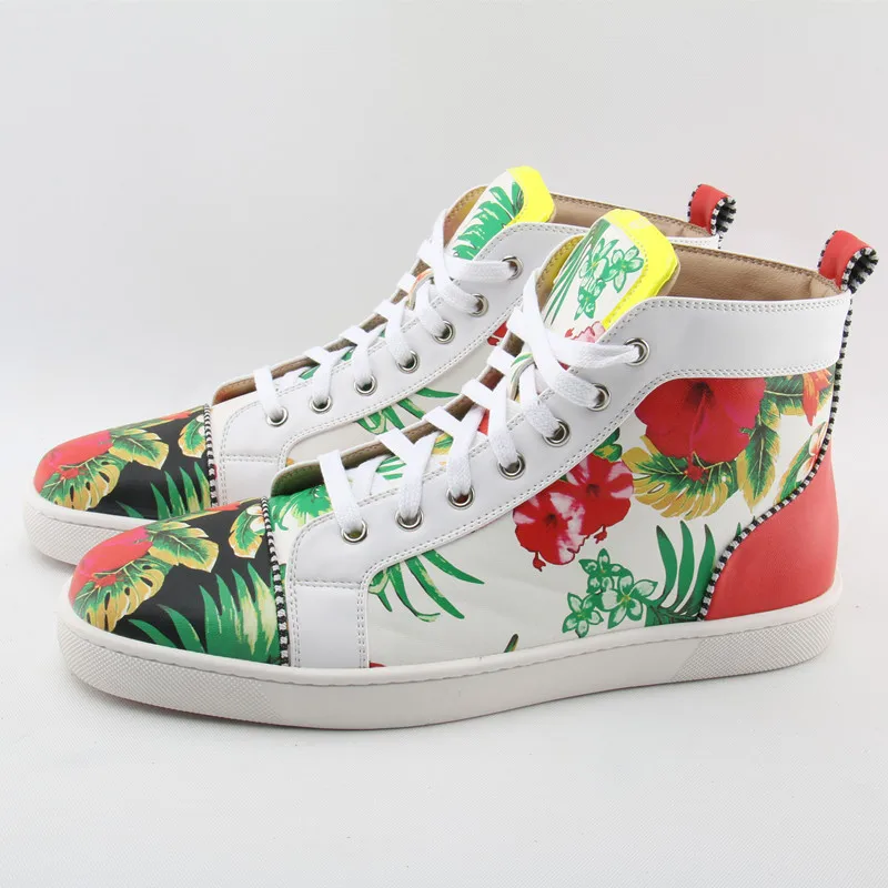 

Mixed Colors New Arrival Genuine Leather Floral Men Shoes Casual Men Ankle Boots High Quality Lace Up Low Heel Men Boots