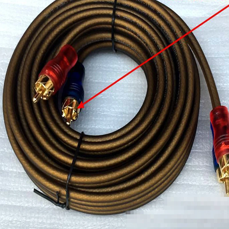 Cobre-livre de Oxigênio de Alta Pureza de Alta-fidelidade Cabo de Áudio Sinal de Cabo de 5 Alta-densidade Marrom Double-blindado Subwoofer Amplificador m 10 Automóveis e motos
