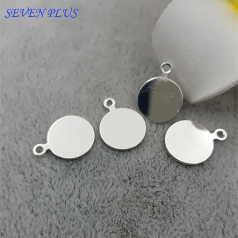 

High Quality 200 Pieces/Lot 10mm Tag Charm Diy Jewelry Making Engraved Logo Custom Words Charm For Diy Jewelry Making