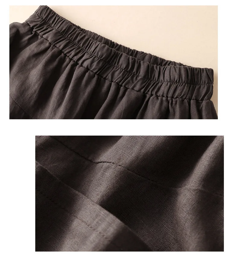 Повседневные юбки 2019 новые летние женские льняные тонкие дышащие удобные мягкие Soid свободные бутон милые темно-синие черные юбки