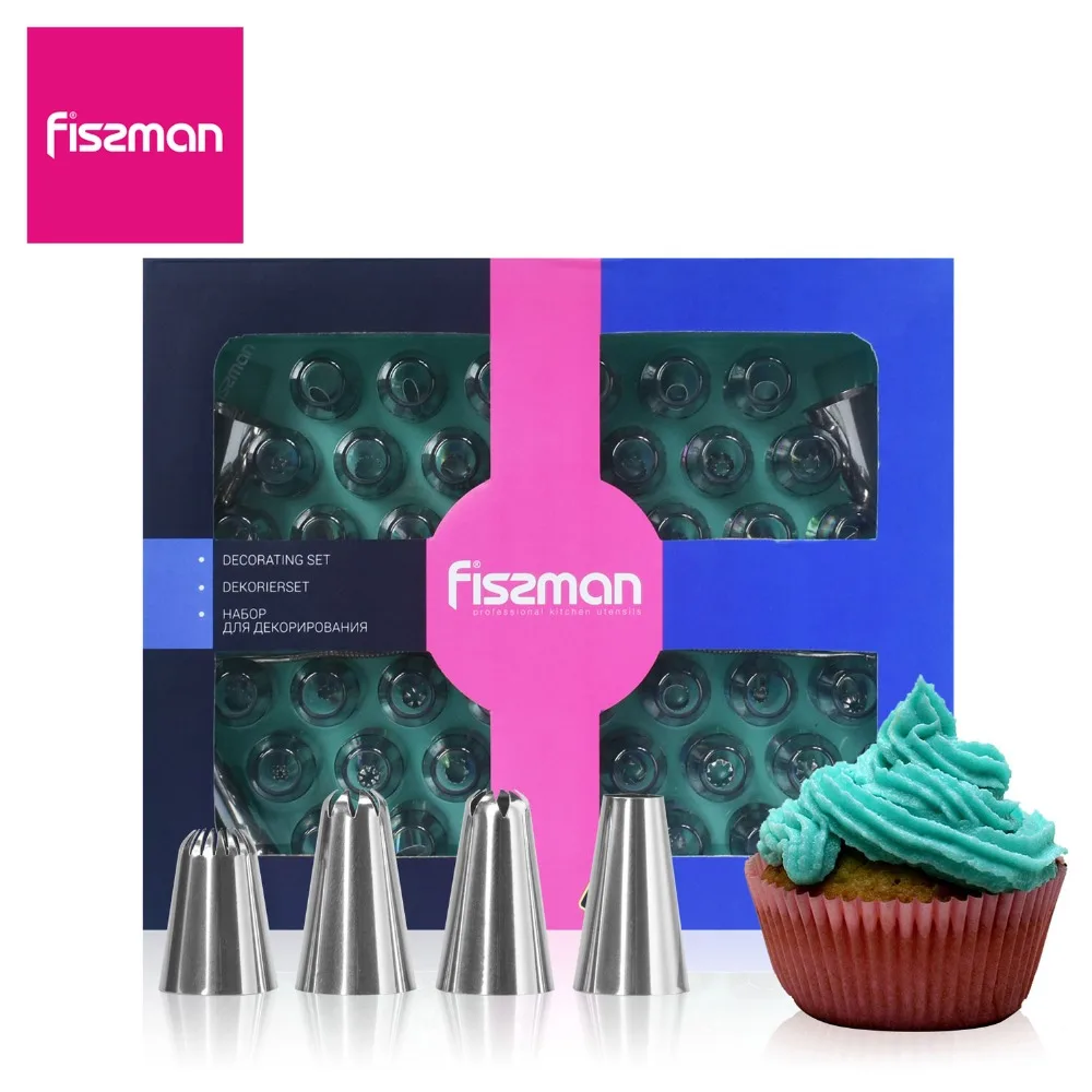

FISSMAN 53pcs Cake Decorating Tips Set Cream Icing Piping Sugarcraft Pastry Tools Fondant Decorating Tools