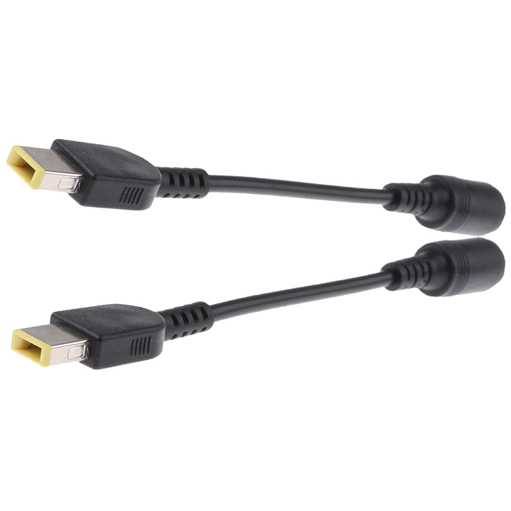 2Pcs 7.9x5.5mm Round Jack to Square End Power Cable Cord for Lenovo Thinkpad