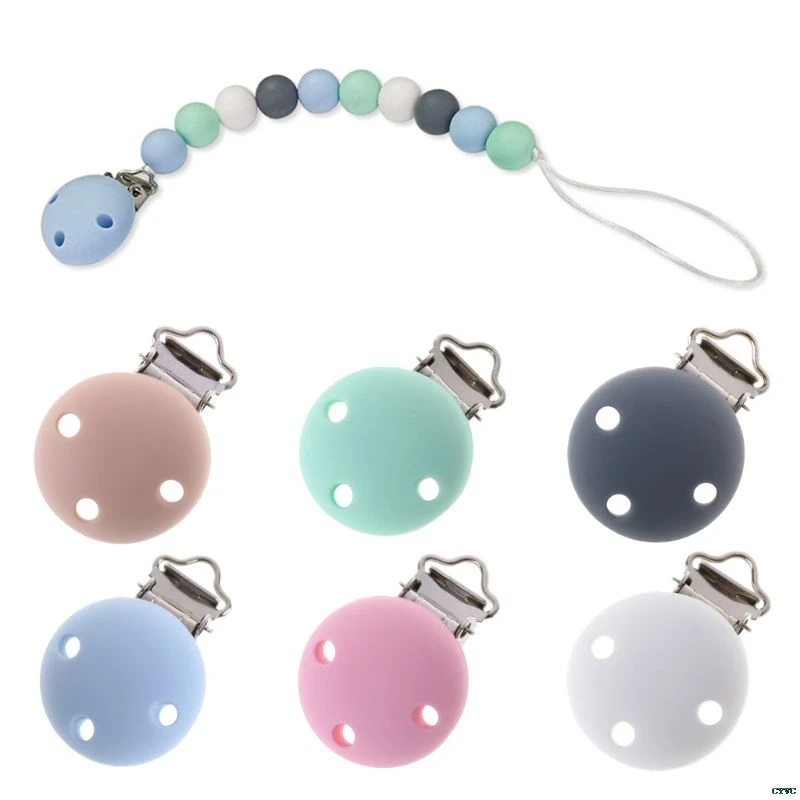 Детский зажим для соски Силиконовая пустышка прорезыватель держатель круглая