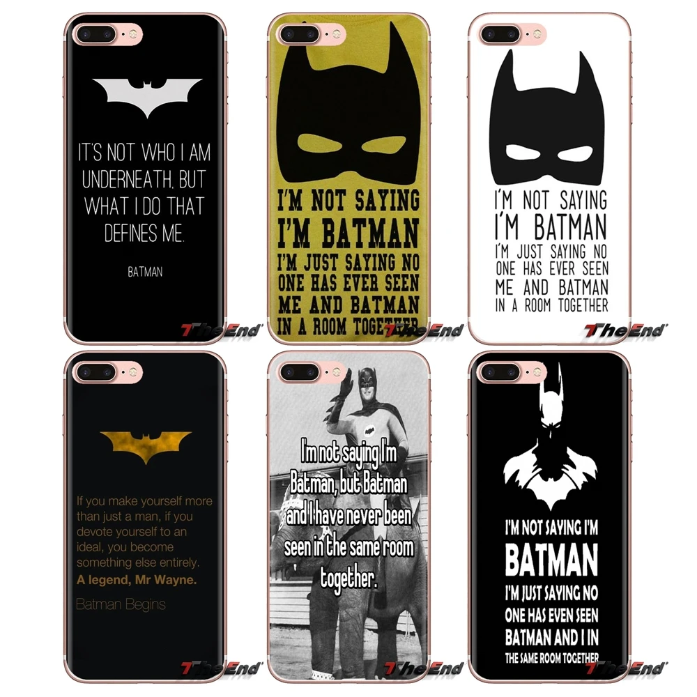 Для Samsung Galaxy S3 S4 S5 Mini S6 S7 Edge S8 S9 S10 Plus Note 3 4 5 8 9 прозрачный чехол из ТПУ I'm Not Say now Batman