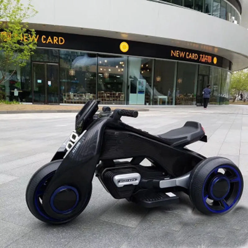 

Children electric motor one key start with a number of children's music boy and girl toy car dual drive motorcycle ebike