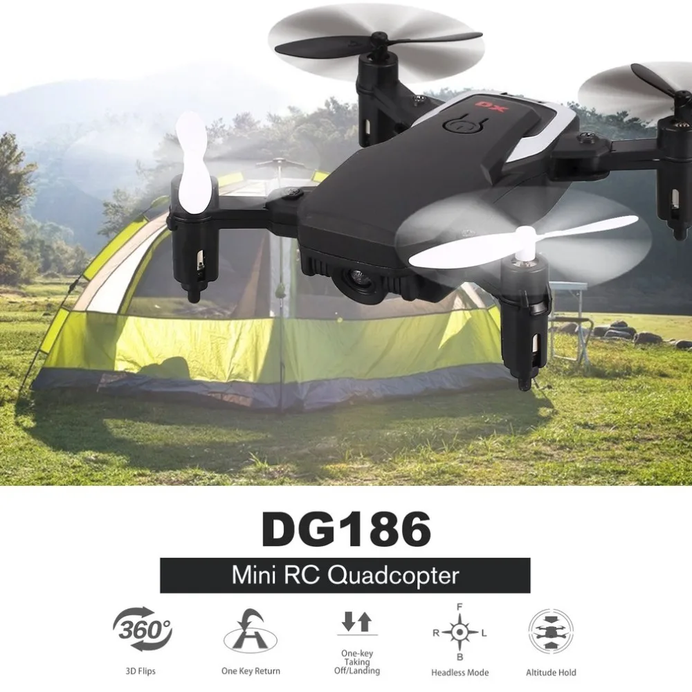

DG186 2.4G Foldable Mini RC Quadcopter Dron Aircraft Toy with Altitude Hold One Key Return Headless Mode 3D Flips for Kids Gift