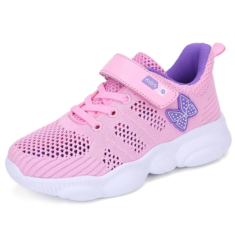 ULKNN/детская розовая обувь; белые кроссовки для девочек; Новинка года; дышащая сетчатая обувь; детские спортивные кроссовки для больших детей