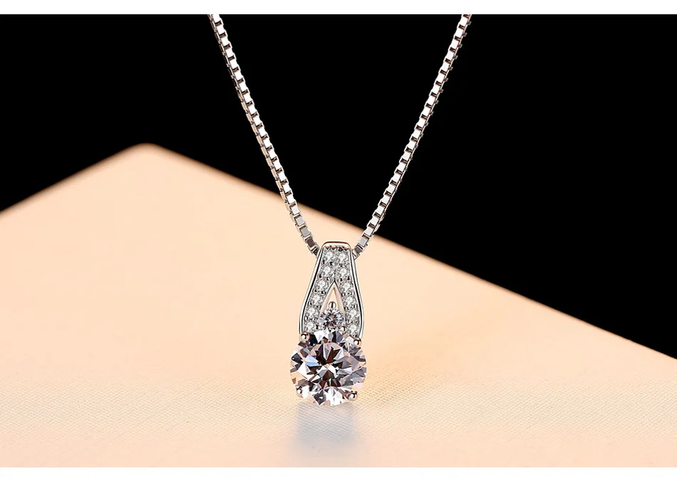 

S925 sterling silver necklace inlaid zircon pendant accessories jewelry Y03