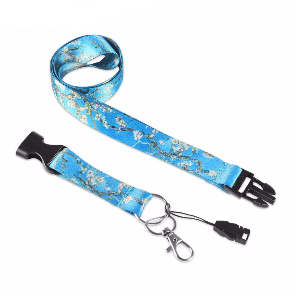 Fashion-Blue-Flower-Paiting-Lanyards-For-ID-Badge-Holders-Pass-Gym-Mobile-USB-Badge-Holder-Floral (2)