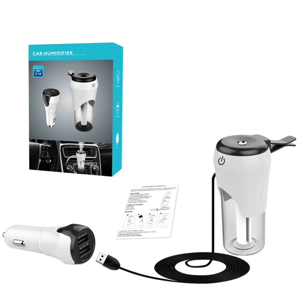 

Auto BC20 Atomized And Humidified Double USB Vehicular Rechargeable Air Humidifier Car-styling