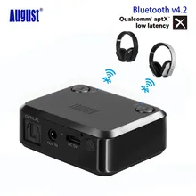 Agosto MR270 aptX Bluetooth 4.2 Transmissor Óptico 3.5mm Aux RCA Dual Link Fones de Música Adaptador de Áudio Sem Fio para TV PC