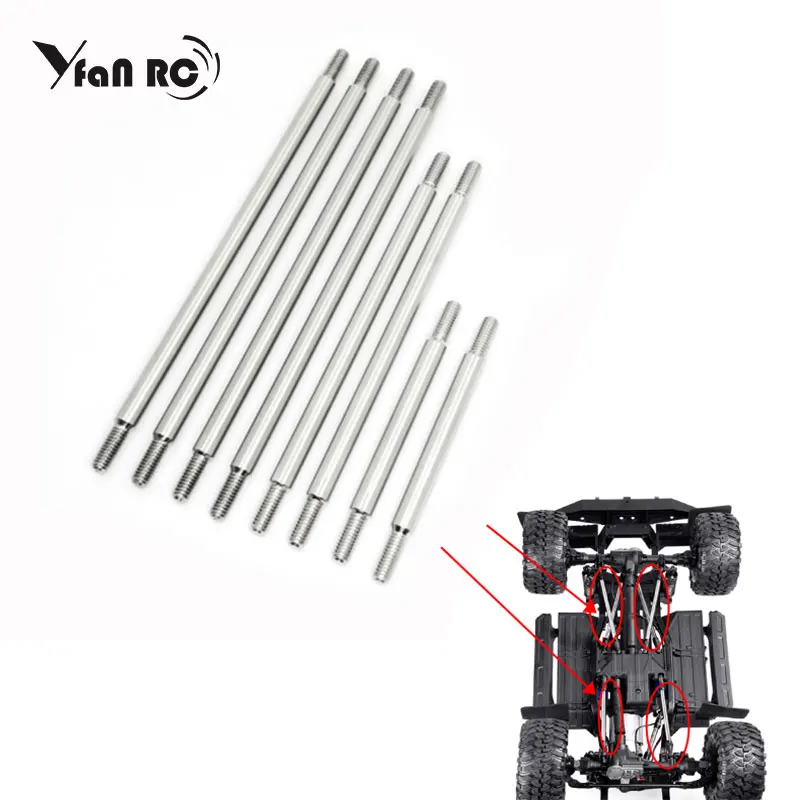

8PCS Titanium Alloy TRX4 Chassis Pull Rod Anti-rust Rod without Ball Joint for RC Car TRX-4 324 Wheelbase Defender Tactical Unit