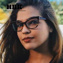 HBK Sexy Cat Eye Small Glasses Frames Men Women Optical Ladies Fashion Computer Glasses Eyewear UV400