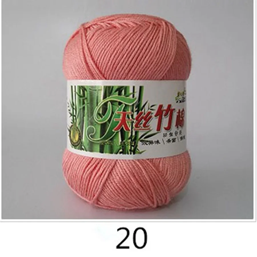 50 г/мяч Kniting Пряжа Бамбук хлопок пряжа твердые пряжа для вязания крючком Мягкие Детские бамбуковое волокно хлопок теплый трикотаж шерсть - Цвет: 20