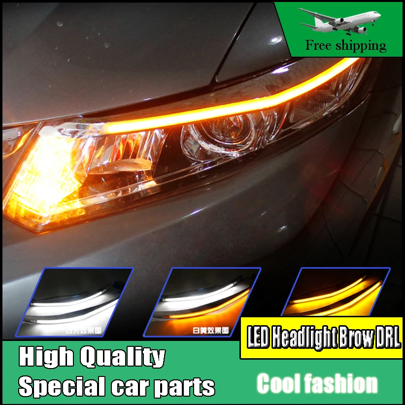 

Car-styling LED Headlight Eyebrow Daytime Running Light DRL With Yellow Turn Signal Light For Honda Civic 2012-2014 Auto Parts