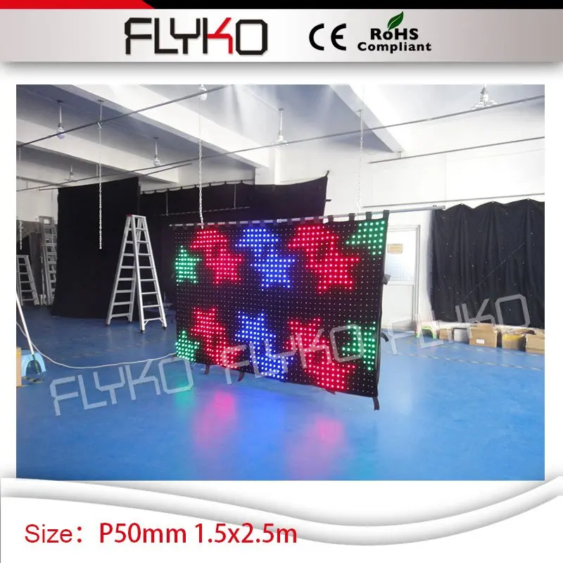 

RGB 3in1 LED Vision Curtain LED Video Screen DJ Backdrops for Wedding Stage P50mm 1.5M*2.5M