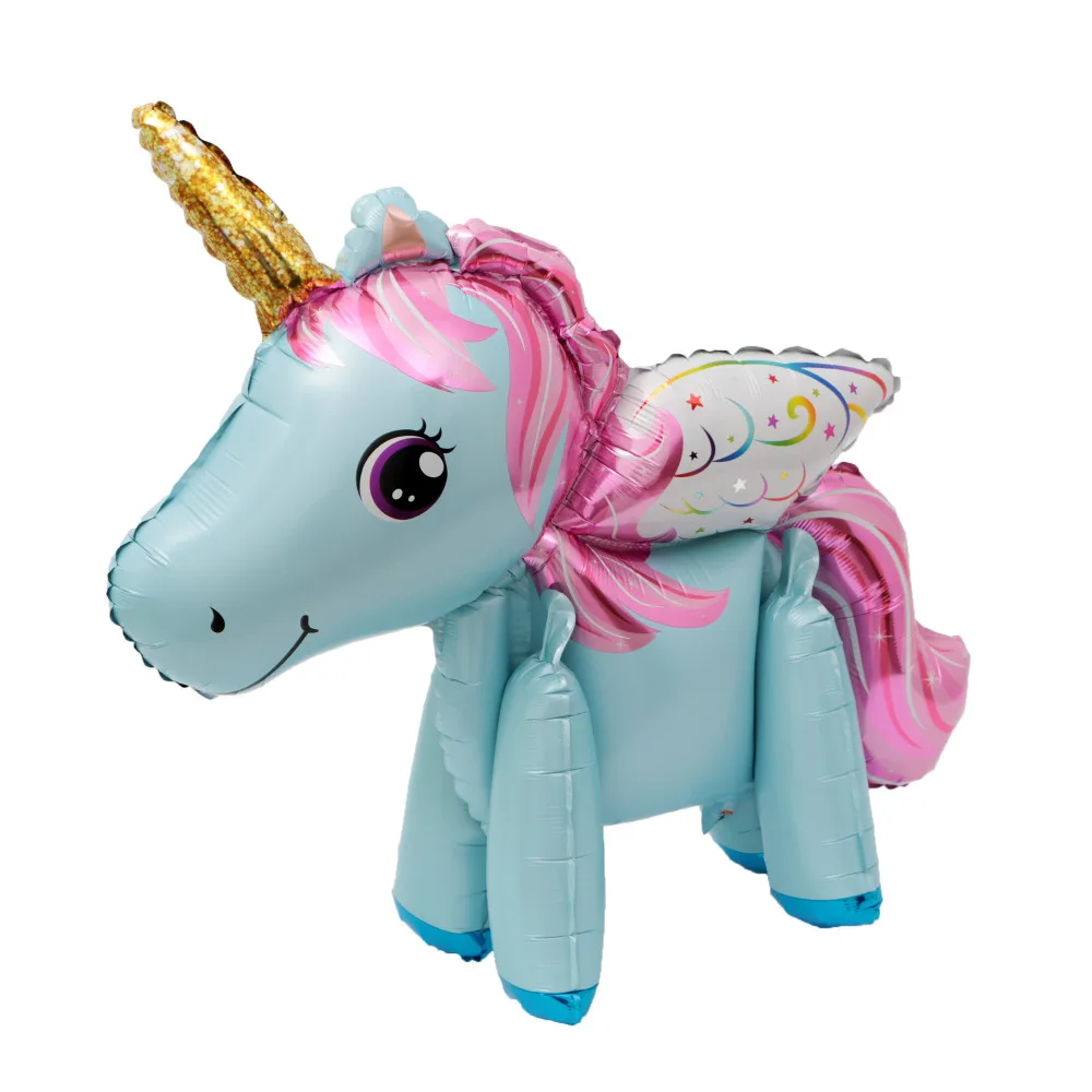 

1pcs DIY 3D Unicorn Balloon Unicorn Party Birthday Party Decorations Kids Favors White Purple Cute Walking Unicorn Balloons