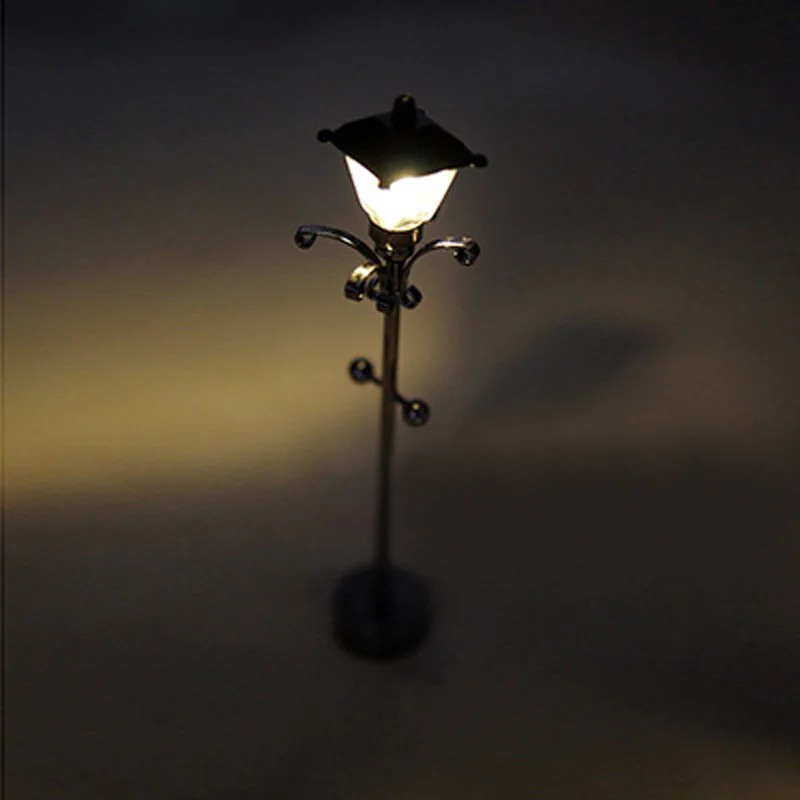 1/12 масштаб миниатюрный свет лампа для кукольного домика светодио дный открытый сад напольные светильники косточек освещение игрушка