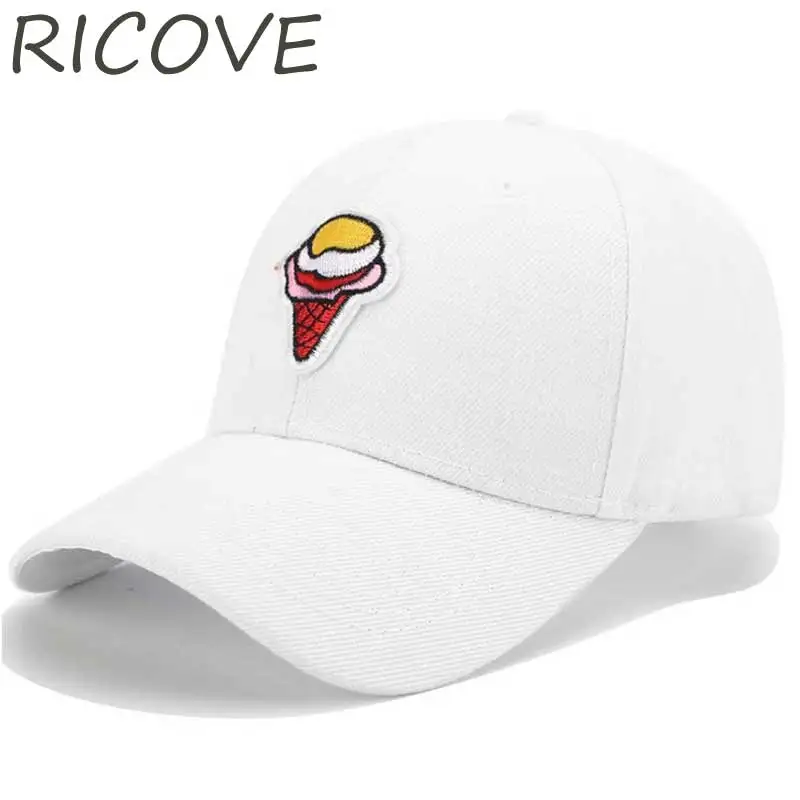 Ice Cream Embroidery Baseball Cap Funny Dad Hats For Women Men Couple