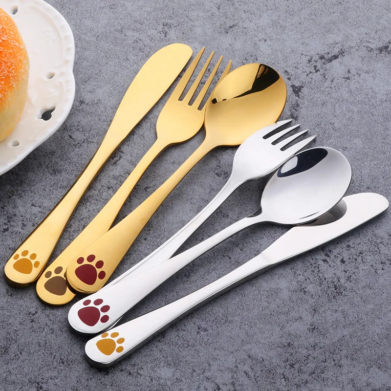 Buy Children Tableware Cutlery Set Gold 18Pcs